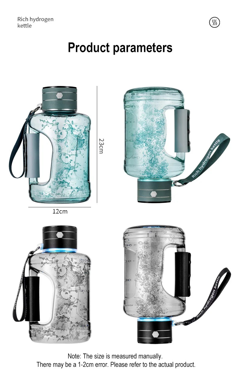 Hydrogen-Rich Water Container Portable Hydrogen Water Bottle Gym Sports Fitness Hydrogen-Rich Sports Bottle Water Kettle 1.5L