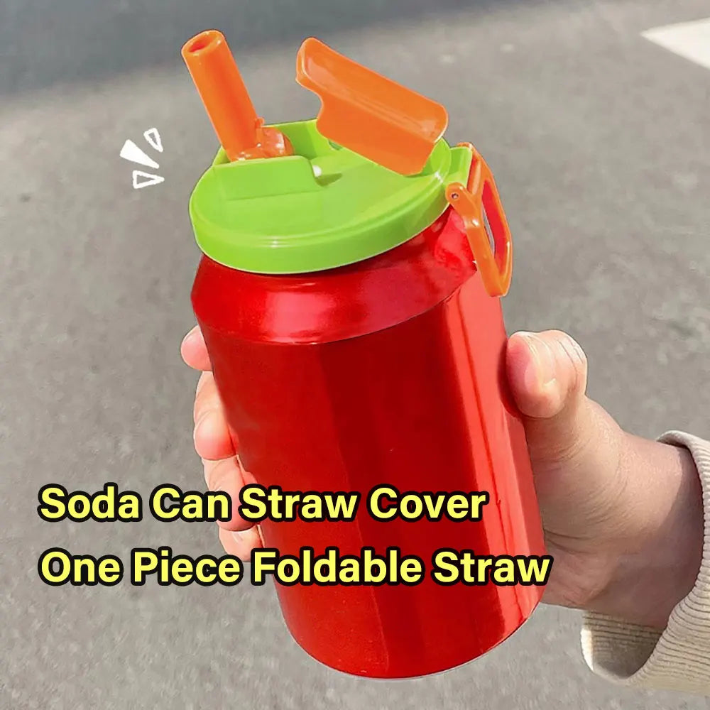 Silicone World Portable Silicone Soda Can Lid With Straw Reusable Sealed Soda Cans Cover For Canned Beverage Beer Juice Drinking