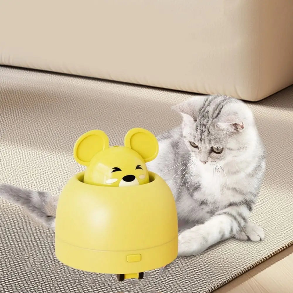 Electric Automatic Cat Teasing Device Smart USB Charging Interactive Cat Toy Plastic Retractable Head Moving Mouse Toy