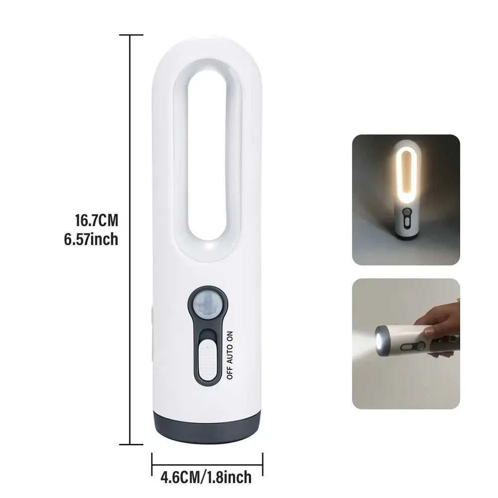 LED Motion Sensor Night Light Flashlight 2 in 1 Portable with Dusk to Dawn Sensor for Bedroom, Bathroom, Reading, Camping