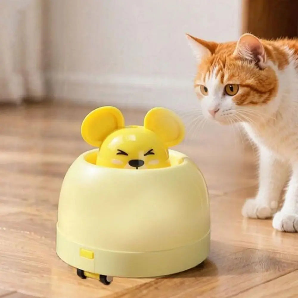 Electric Automatic Cat Teasing Device Smart USB Charging Interactive Cat Toy Plastic Retractable Head Moving Mouse Toy