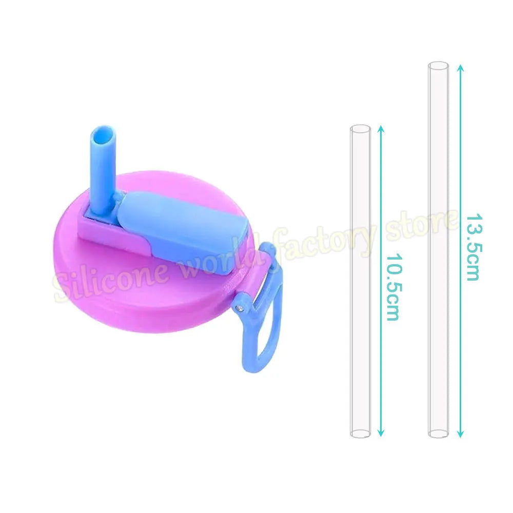 Silicone World Portable Silicone Soda Can Lid With Straw Reusable Sealed Soda Cans Cover For Canned Beverage Beer Juice Drinking