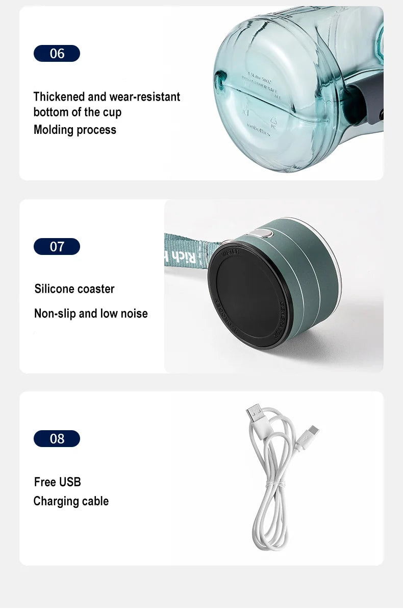 Hydrogen-Rich Water Container Portable Hydrogen Water Bottle Gym Sports Fitness Hydrogen-Rich Sports Bottle Water Kettle 1.5L