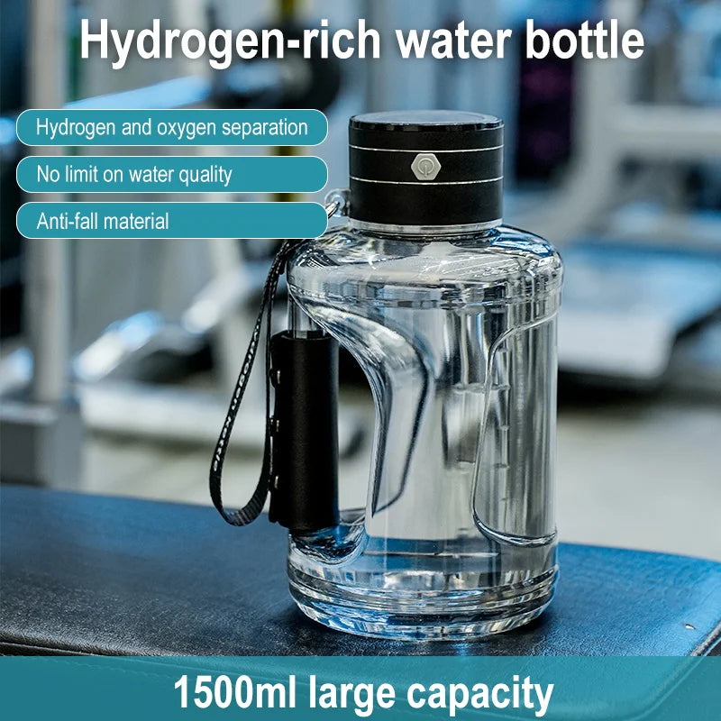 Hydrogen-Rich Water Container Portable Hydrogen Water Bottle Gym Sports Fitness Hydrogen-Rich Sports Bottle Water Kettle 1.5L